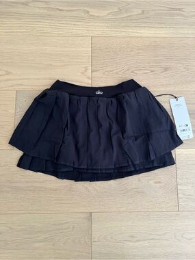 Alo Yoga Double Or Nothing Tennis Skirt Black